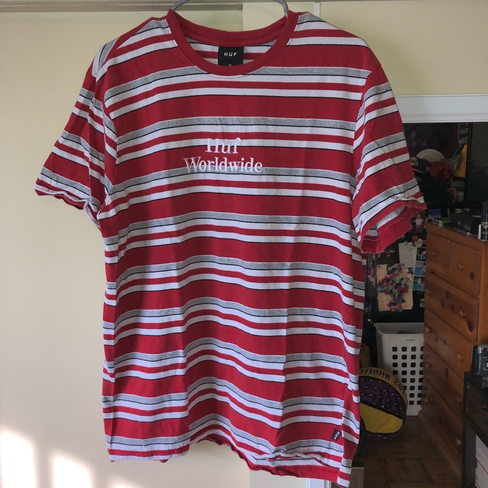 Huf red striped shirt